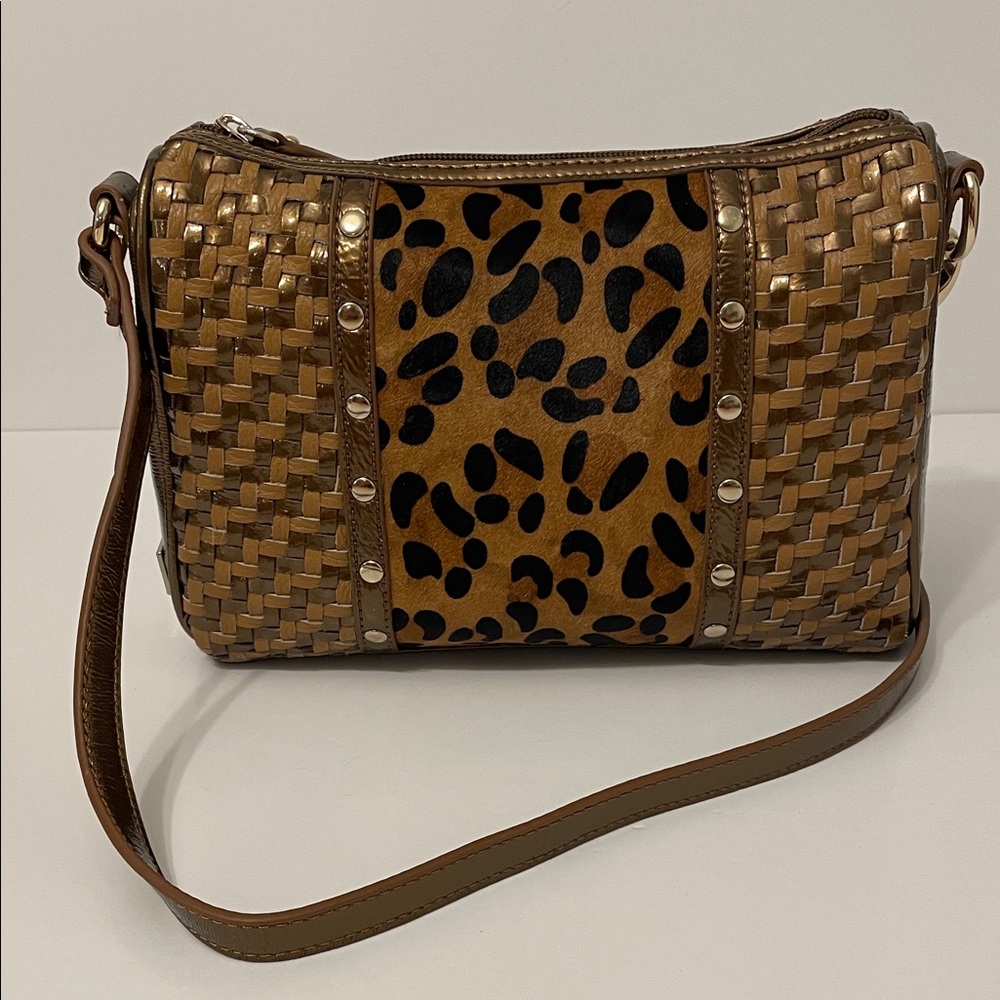 Sharif 1827 Elegant Animal Print Crossbody Bag